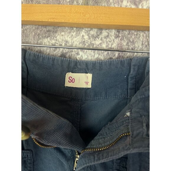 SO Blue Corduroy Cuffed Bow Pleated Short Shorts High Rise Womens 1 - Picture 6 of 10